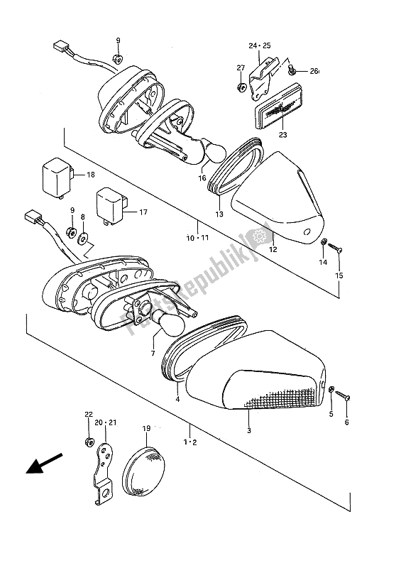 Tutte le parti per il Indicatore Di Direzione del Suzuki GSX 1100F 1992