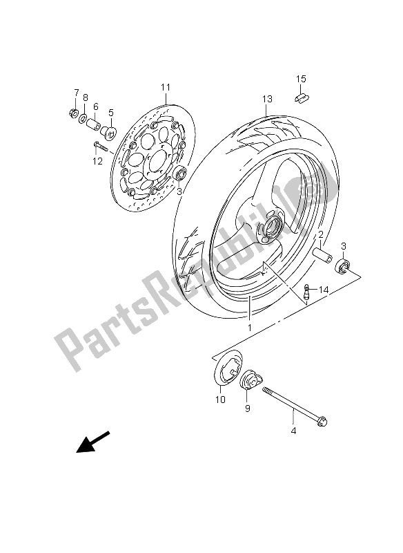 Toutes les pièces pour le Roue Avant du Suzuki GS 500 EF 2005