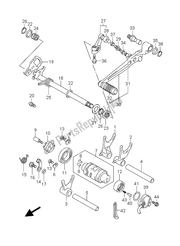 All parts for the Gear Shifting of the Suzuki DL 650 V Strom 2005