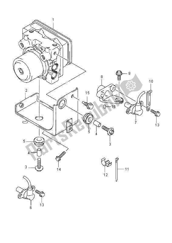 Alle onderdelen voor de Hydraulische Eenheid (an400za E19) van de Suzuki Burgman AN 400 AZA 2014