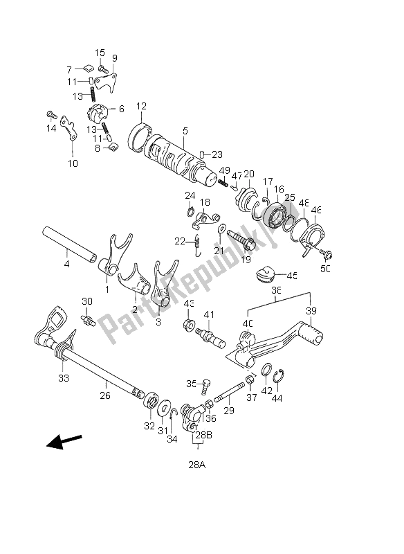 Toutes les pièces pour le Changement De Vitesse du Suzuki GSX 750F 2001