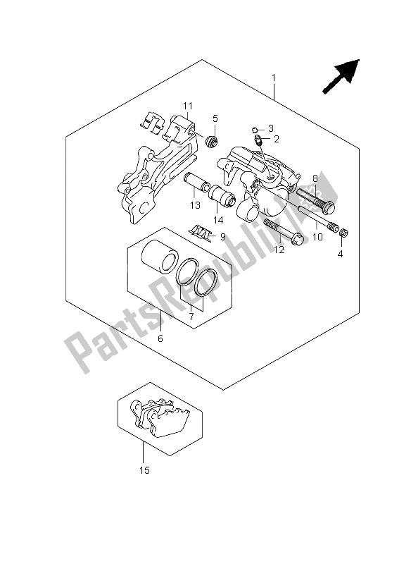 Tutte le parti per il Pinza Posteriore (sfv650-u) del Suzuki SFV 650A Gladius 2009