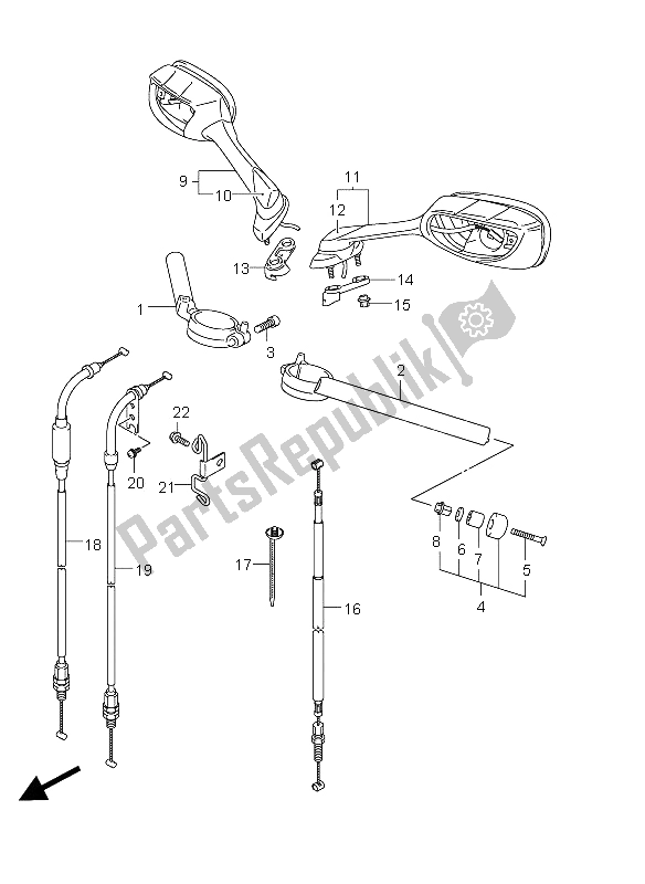 All parts for the Handlebar of the Suzuki GSX R 1000 2012