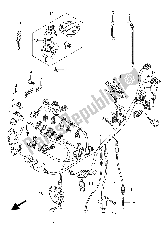 Toutes les pièces pour le Faisceau De Câblage du Suzuki GSX R 750 2004