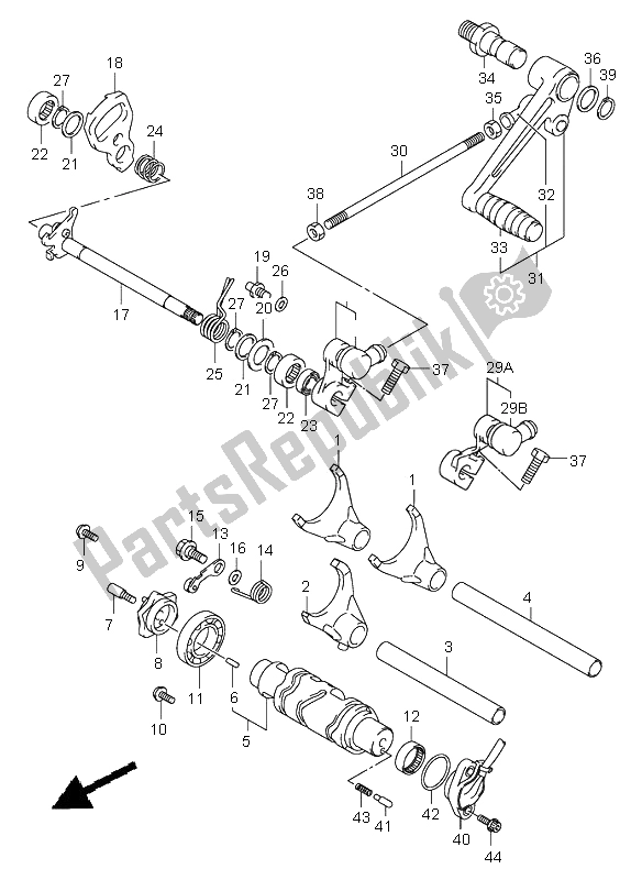 All parts for the Gear Shifting of the Suzuki GSX 1400 2005