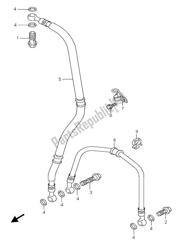 Tutte le parti per il Tubo Freno Anteriore del Suzuki GSX R 750 2004