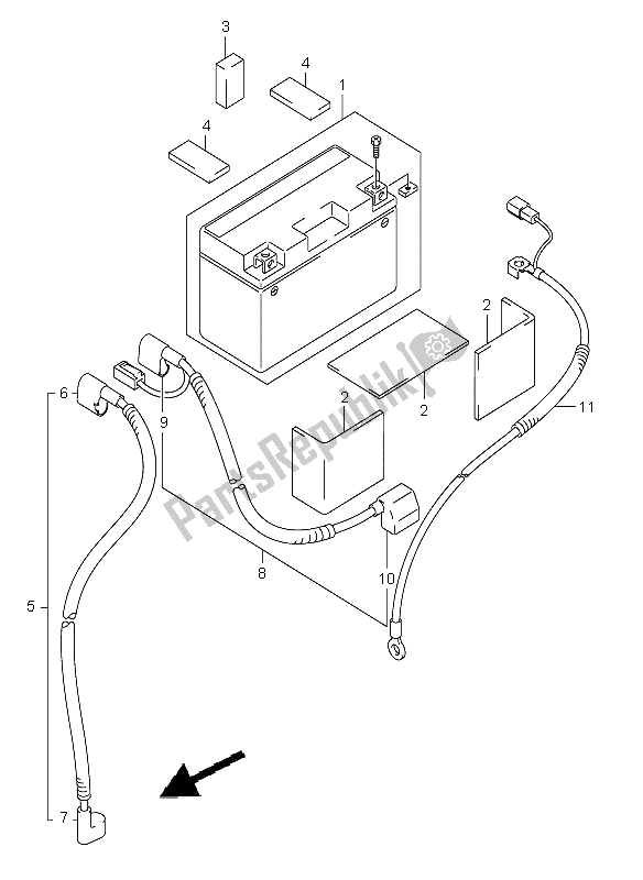 Tutte le parti per il Batteria del Suzuki DR Z 400S 2008