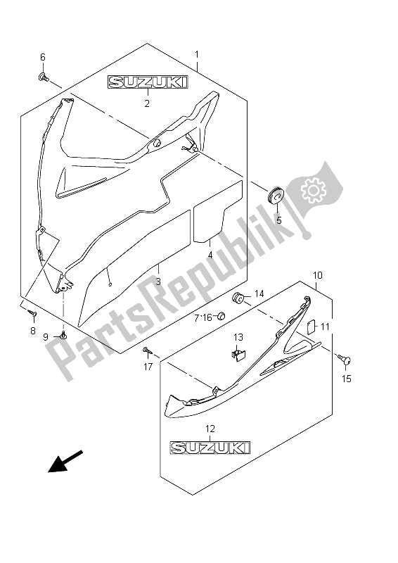 Tutte le parti per il Sotto Carenatura (gsx-r600 E24) del Suzuki GSX R 600 2012