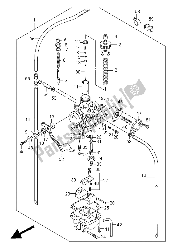 Toutes les pièces pour le Carburateur du Suzuki DR Z 125 SW LW 2006