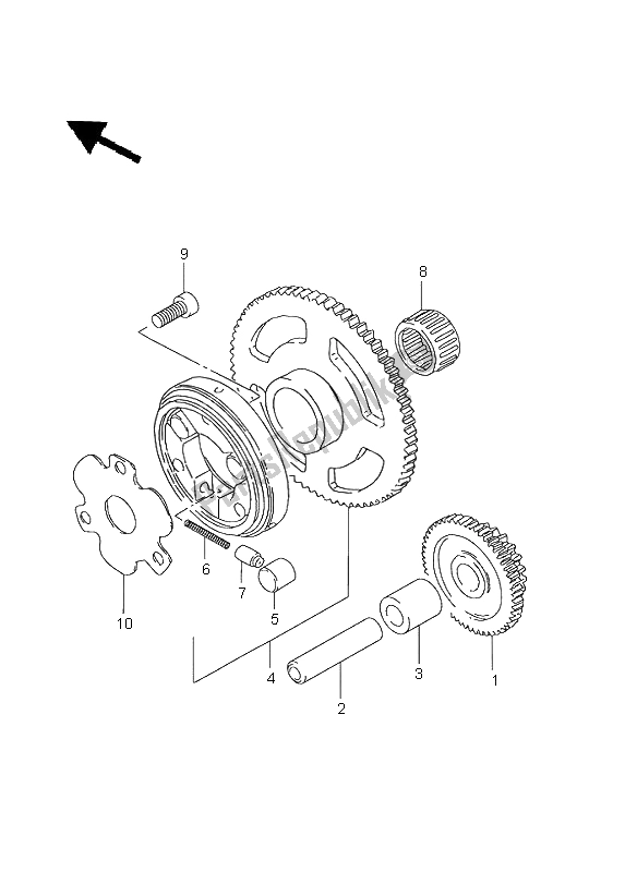 Tutte le parti per il Frizione Di Avviamento del Suzuki GN 125E 1999