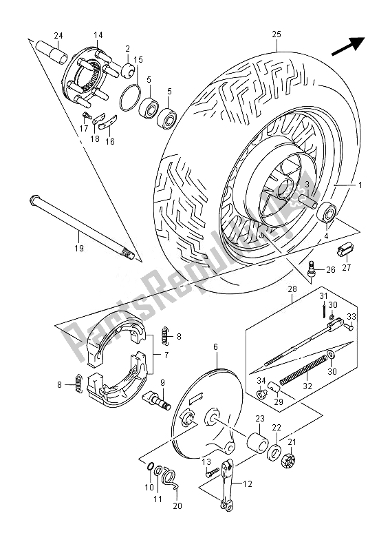 Wszystkie części do Tylne Ko? O Suzuki VL 800B Intruder 2014