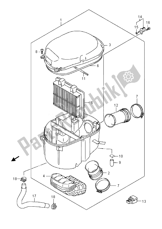 Todas las partes para Filtro De Aire de Suzuki DL 1000A V Strom 2014