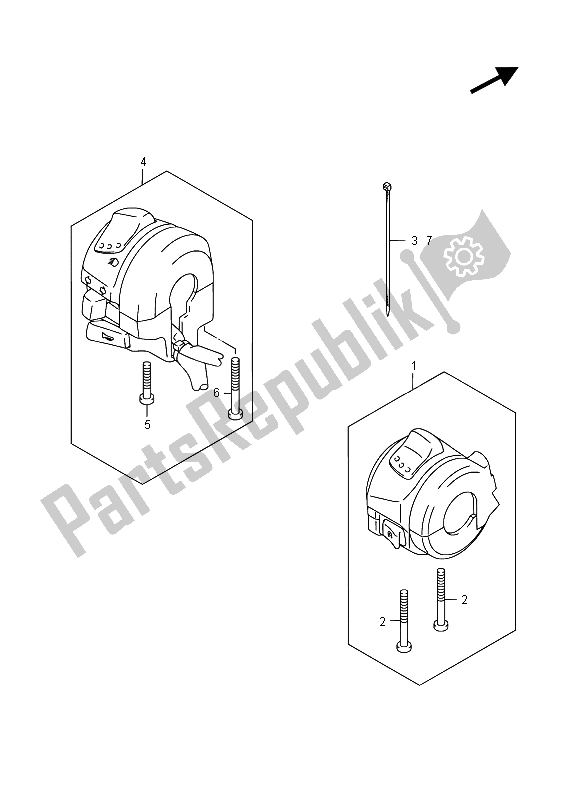 All parts for the Handle Switch of the Suzuki GW 250 Inazuma 2015