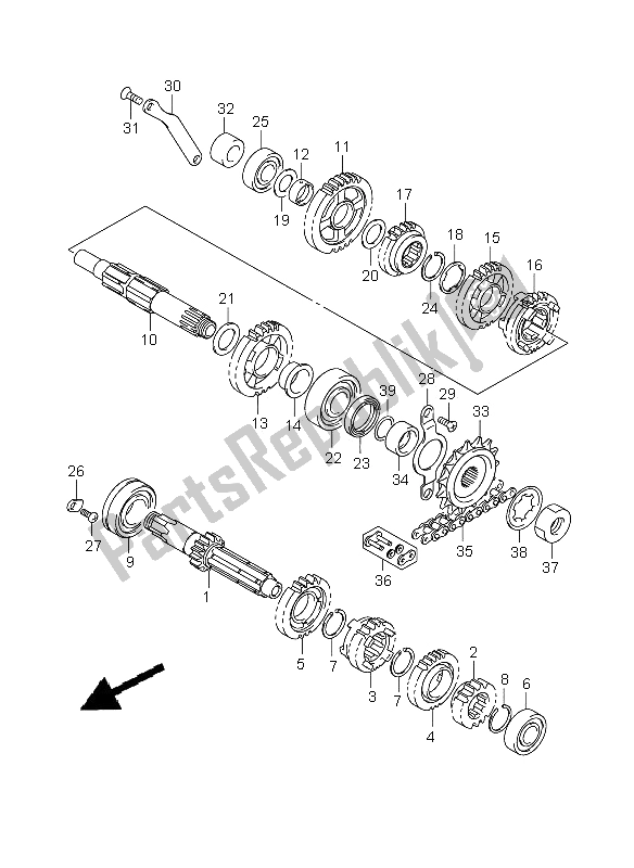 All parts for the Transmission of the Suzuki DR Z 400S 2009