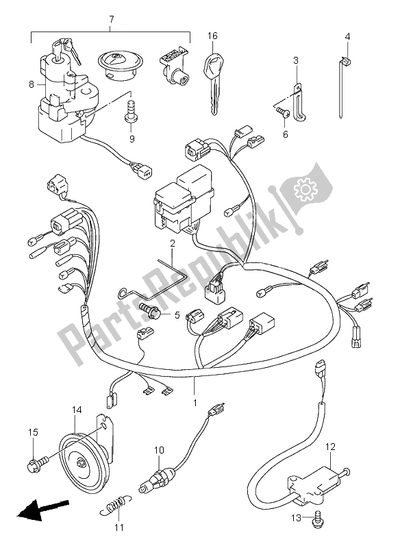 Todas las partes para Arnés De Cableado de Suzuki GZ 250 Marauder 2000