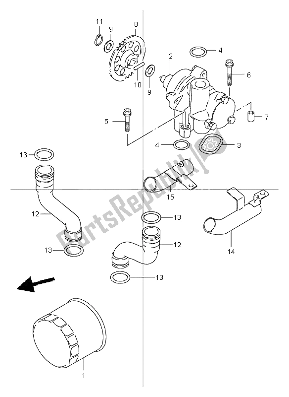 All parts for the Oil Pump of the Suzuki GSF 600 NS Bandit 2000