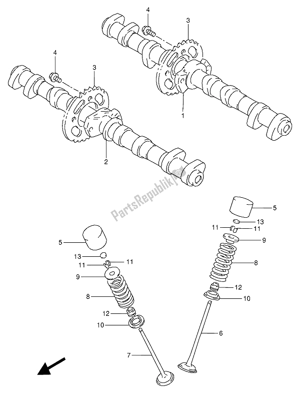 Tutte le parti per il Albero A Camme E Valvola del Suzuki RF 900R 1994