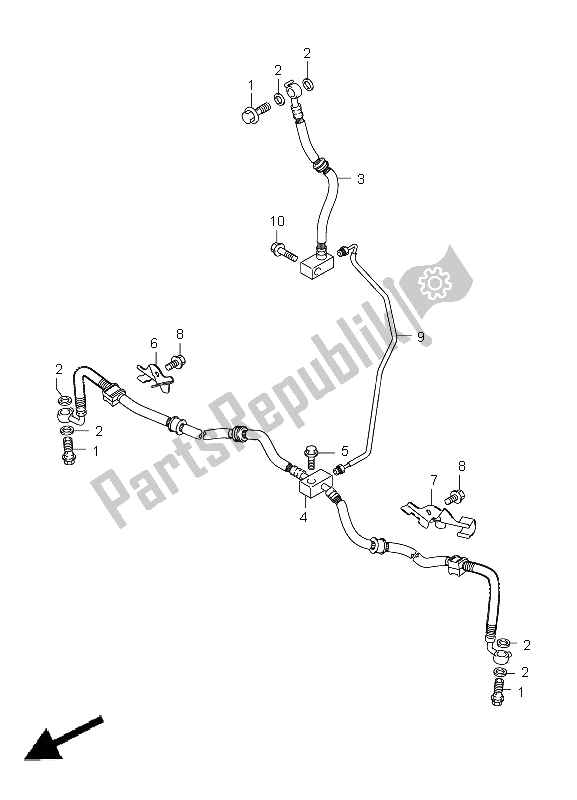 All parts for the Front Brake Hose of the Suzuki LT A 500 XPZ Kingquad AXI 4X4 2009