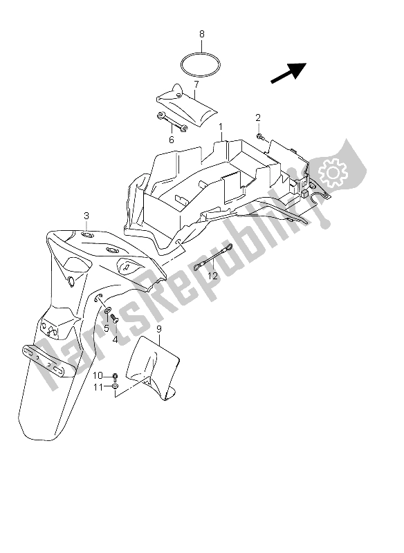 Wszystkie części do Tylny B? Otnik Suzuki DL 650 V Strom 2004