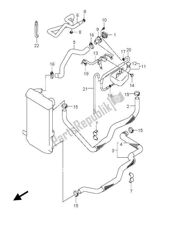 Todas las partes para Manguera Del Radiador de Suzuki Burgman AN 400S 2006