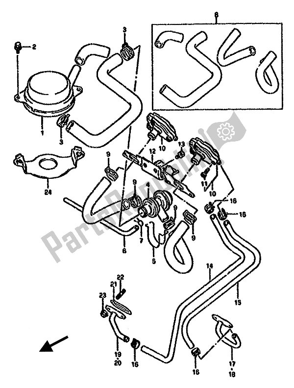 Tutte le parti per il Seconda Aria (e18) del Suzuki GSX 750F 1994