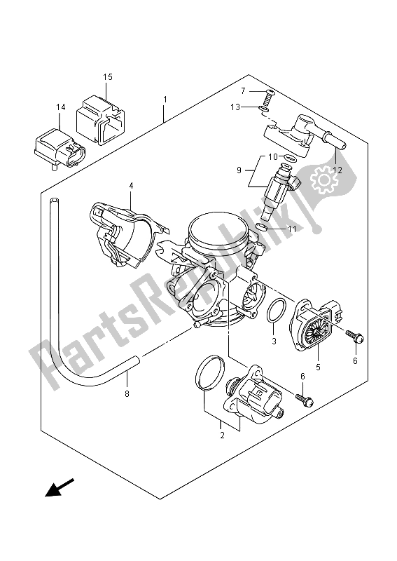 Tutte le parti per il Corpo Farfallato del Suzuki LT A 750 XZ Kingquad AXI 4X4 2015