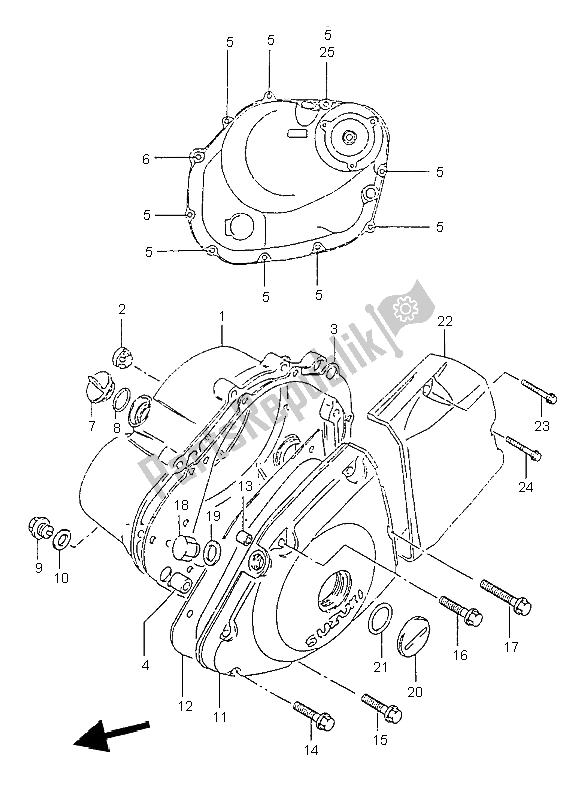 Tutte le parti per il Coperchio Del Carter del Suzuki GZ 125 Marauder 1999