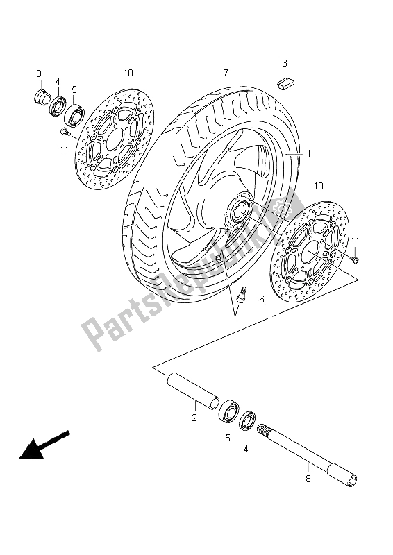 Wszystkie części do Przednie Ko? O Suzuki VZ 1500 Intruder 2009