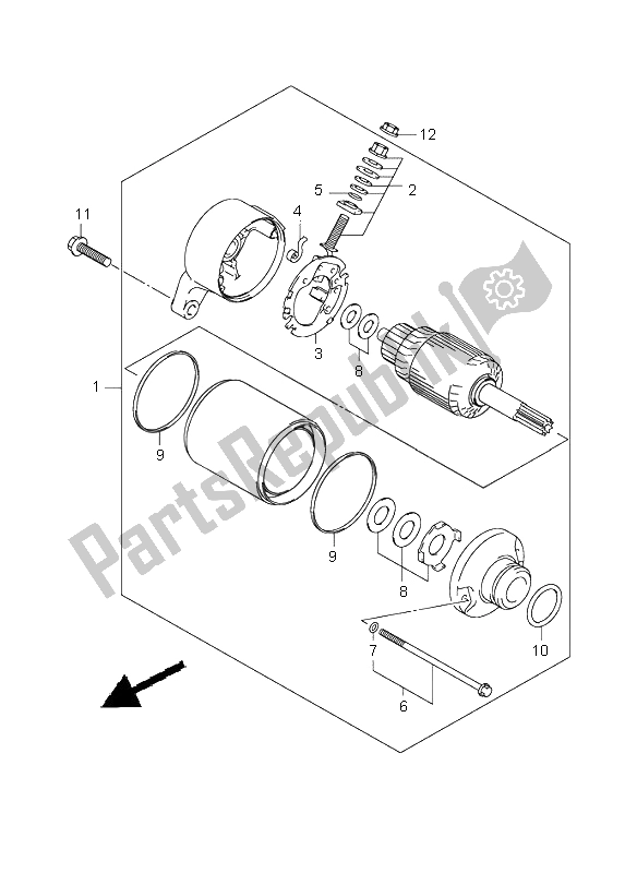 All parts for the Starting Motor of the Suzuki SV 650 NS 2004