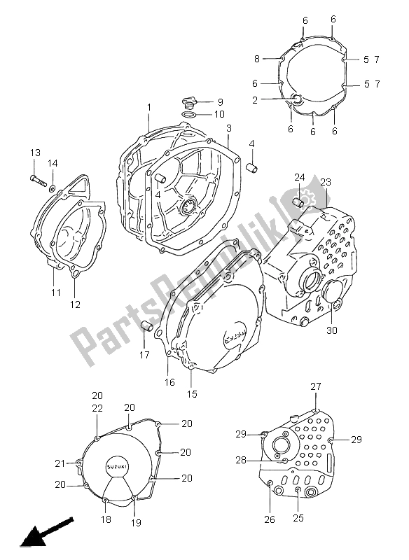 Todas las partes para Tapa Del Cárter de Suzuki GSX 750F 1997