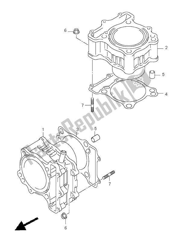 Todas as partes de Cilindro do Suzuki SV 650 NS 2003