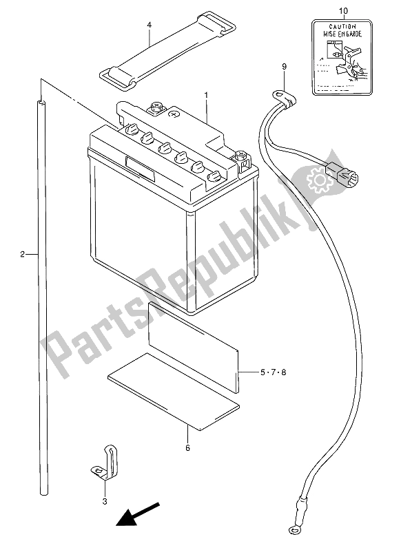 Tutte le parti per il Batteria (n. 103642, E22: N. 101930) del Suzuki GSX 600 FUU2 1991