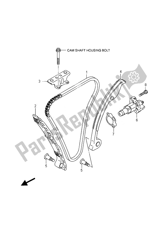 All parts for the Cam Chain of the Suzuki GSX R 1000 2014