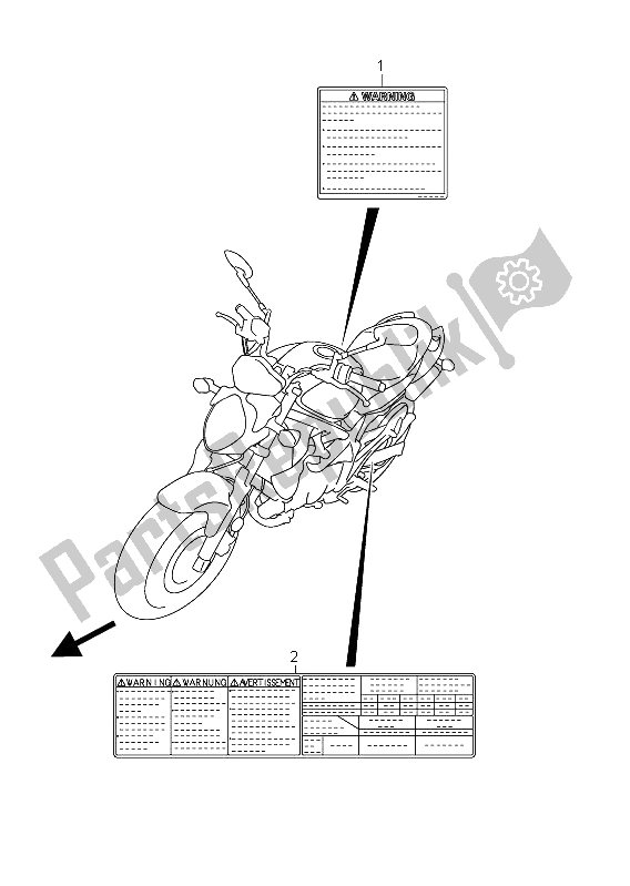 Tutte le parti per il Etichetta (sfv650a E21) del Suzuki SFV 650A Gladius 2011