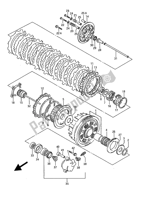 Toutes les pièces pour le Embrayage du Suzuki VS 1400 Glpf Intruder 1992