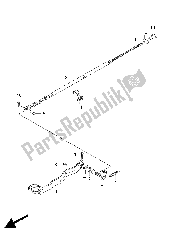 Todas as partes de Freio Traseiro do Suzuki LT Z 250 Quadsport 2009