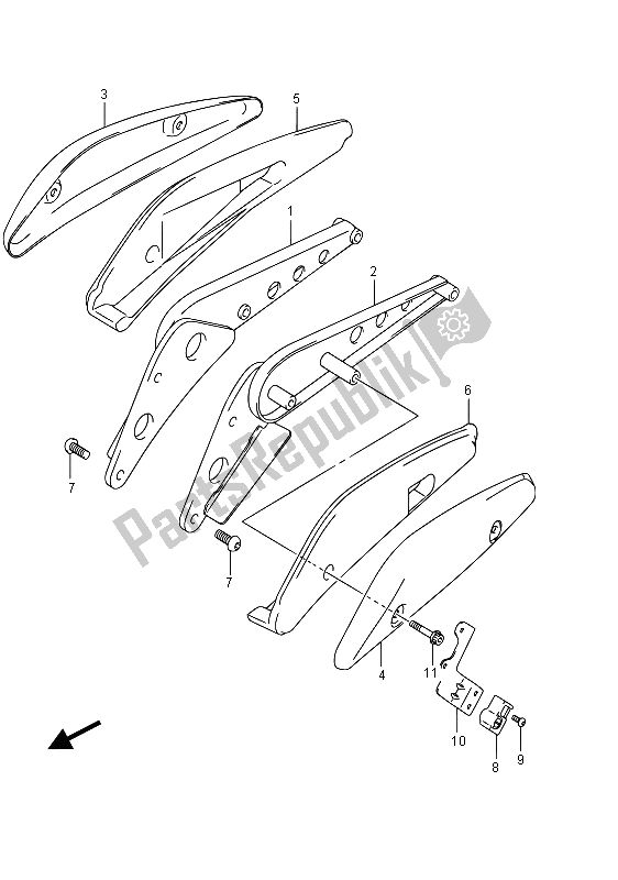 Tutte le parti per il Impugnatura Telaio (vzr1800 E02) del Suzuki VZR 1800 BZ M Intruder 2015