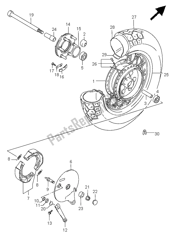 Tutte le parti per il Ruota Posteriore del Suzuki VS 800 Intruder 2003