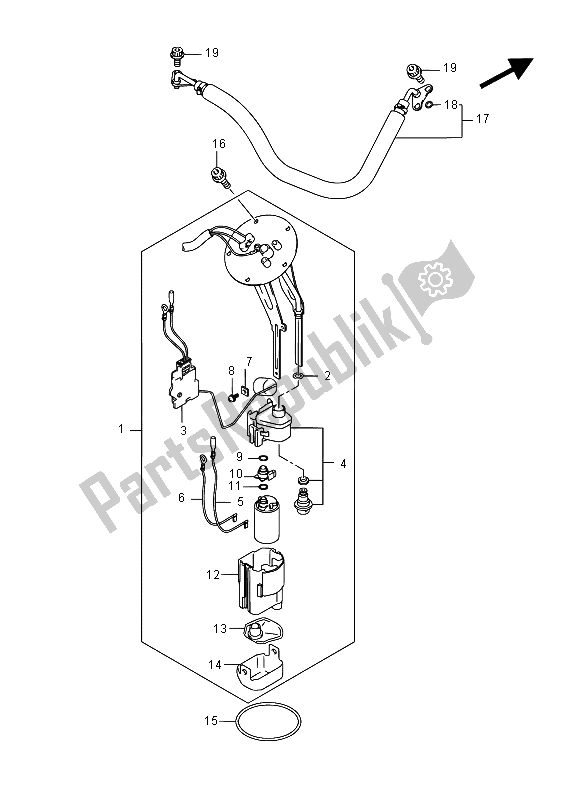 All parts for the Fuel Pump of the Suzuki Burgman AN 400 AZA 2015