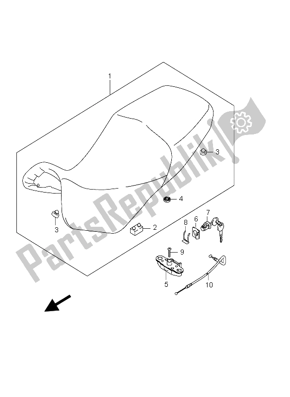 All parts for the Seat of the Suzuki DL 650 V Strom 2005