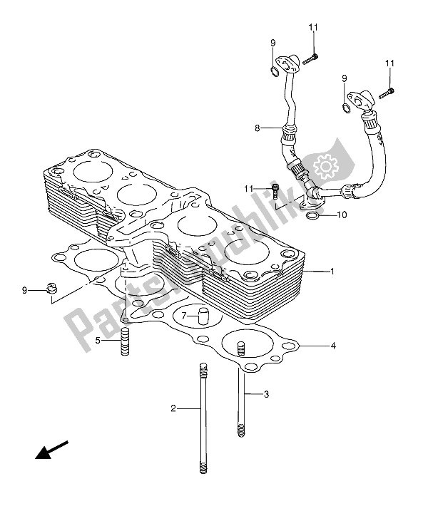 Toutes les pièces pour le Cylindre du Suzuki GSX 600 FUU2 1988