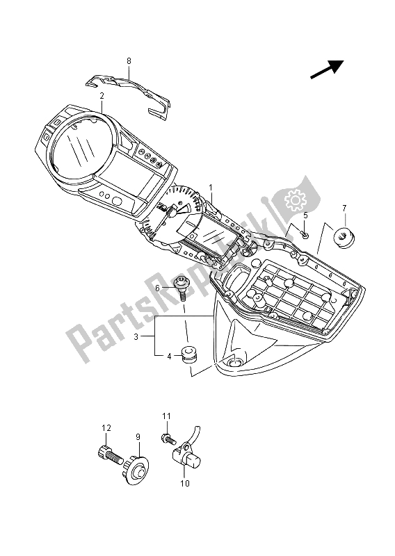 All parts for the Speedometer (gsx-r1000auf) of the Suzuki GSX R 1000A 2015