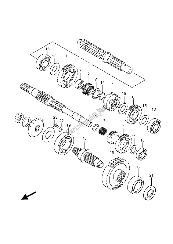 All parts for the Transmission (2) of the Suzuki LT F 400 FZ Kingquad FSI 4X4 2014