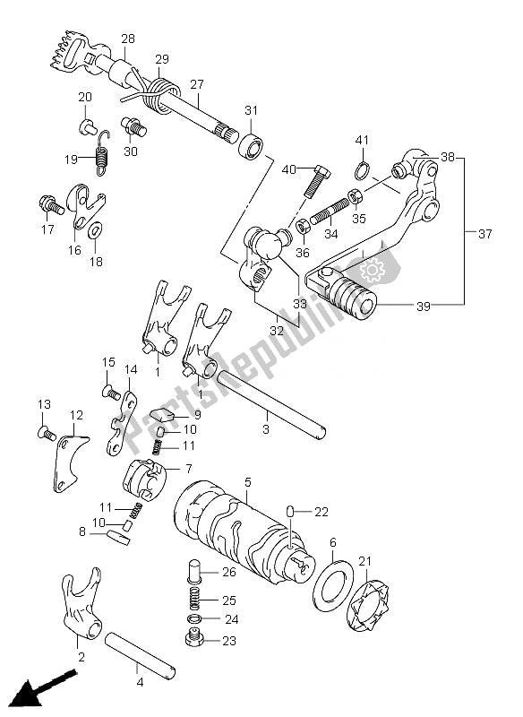 All parts for the Gear Shifting of the Suzuki DR Z 125 SW LW 2007