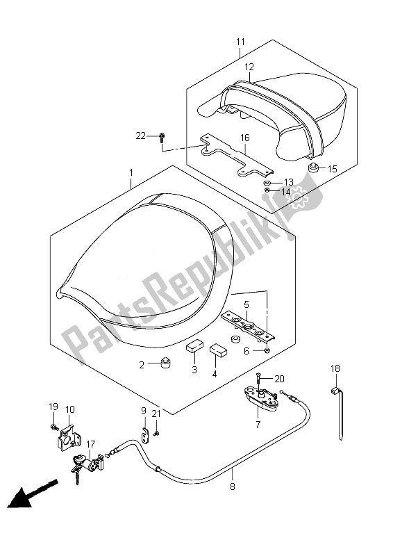 Tutte le parti per il Posto A Sedere del Suzuki VZ 1500 Intruder 2010