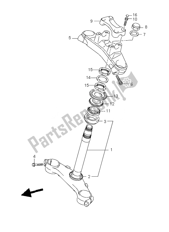 Todas las partes para Vástago De Dirección (gsr600-u) de Suzuki GSR 600A 2007