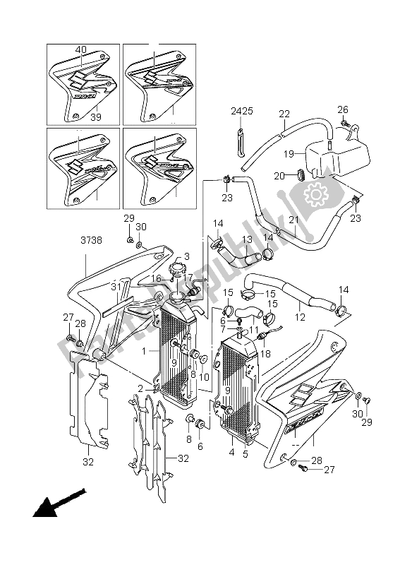 Todas las partes para Radiador de Suzuki DR Z 400S 2006