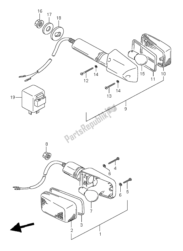 Todas las partes para Lámpara De Señal De Giro de Suzuki GS 500E 1995
