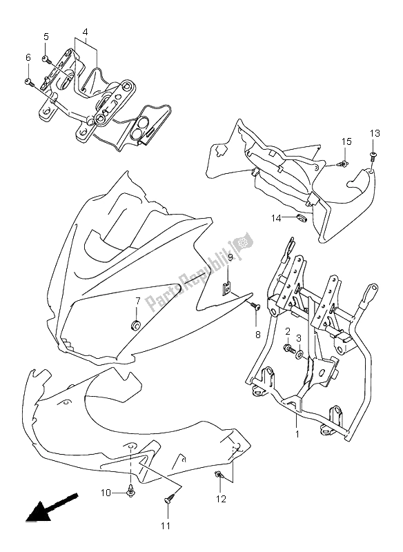 Alle onderdelen voor de Onderdelen Van De Motorkap van de Suzuki DL 1000 V Strom 2005