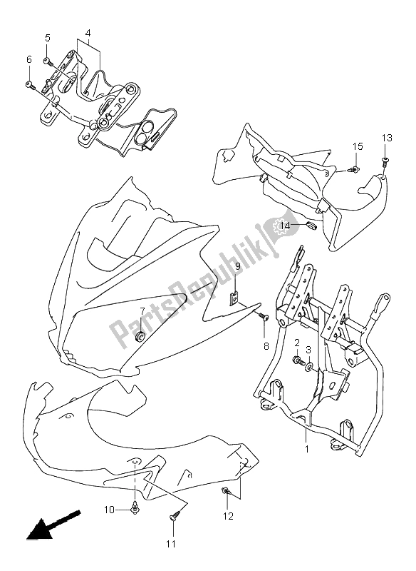 Toutes les pièces pour le Pièces D'installation De Corps De Capot du Suzuki DL 1000 V Strom 2005